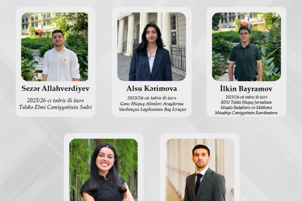 BDU Hüquq fakültəsi Tələbə Elmi Cəmiyyətinin İdarə Heyəti üzvləri nüfuzlu xarici universitetlərə qəbul olmuşdurlar.